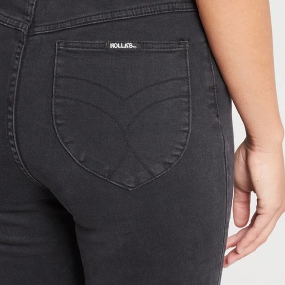 ROLLA'S Eastcoast Ankle High Rise Super Skinny Jean Sz 25 Washed Black - Picture 2 of 9